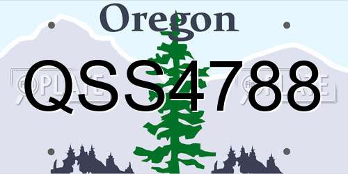 QSS4788 Oregon License Plate
