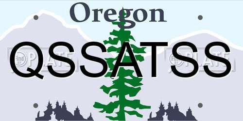 QSSATSS Oregon License Plate