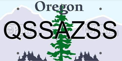 QSSAZSS Oregon License Plate