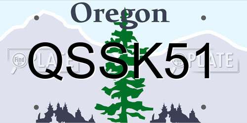 QSSK51 Oregon License Plate