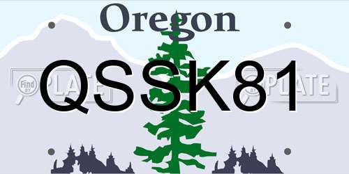 QSSK81 Oregon License Plate