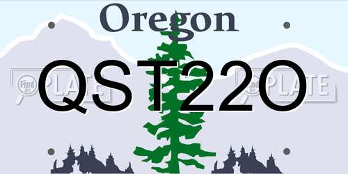 QST22O Oregon License Plate