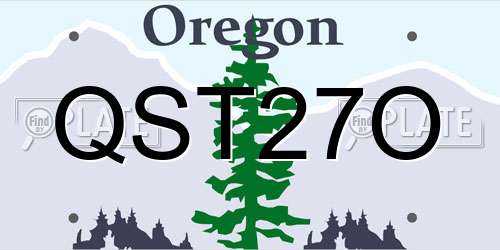 QST27O Oregon License Plate
