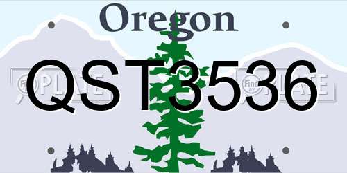 QST3536 Oregon License Plate