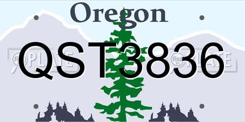 QST3836 Oregon License Plate