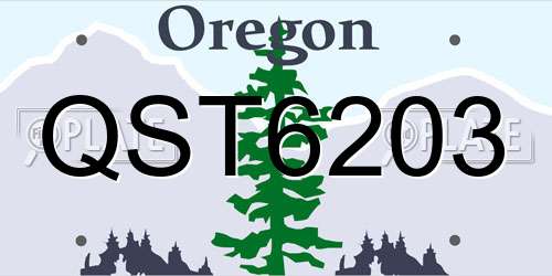 QST6203 Oregon License Plate