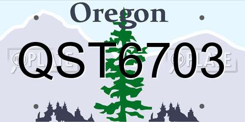 QST6703 Oregon License Plate