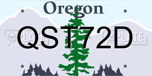 QST72D Oregon License Plate