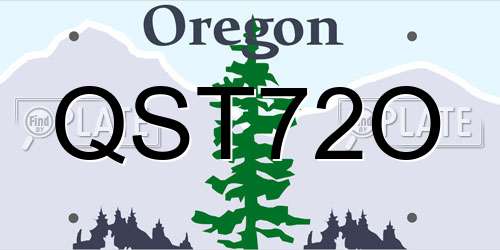 QST72O Oregon License Plate