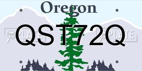 QST72Q Oregon License Plate