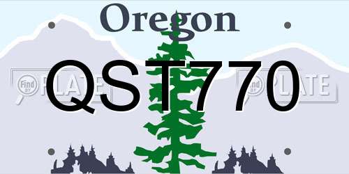 QST770 Oregon License Plate