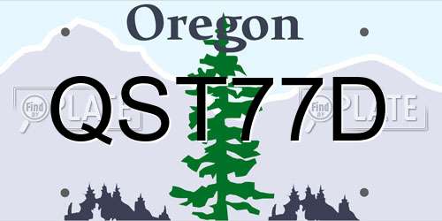 QST77D Oregon License Plate