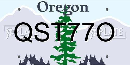 QST77O Oregon License Plate
