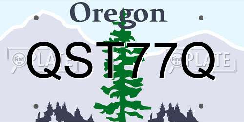 QST77Q Oregon License Plate