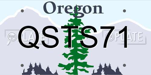 QSTS71 Oregon License Plate