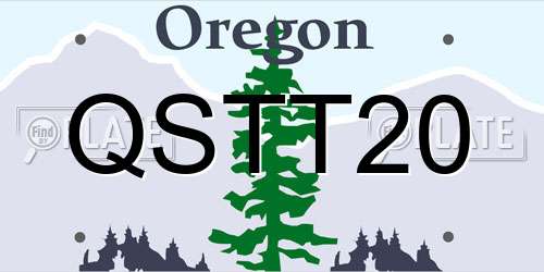 QSTT20 Oregon License Plate