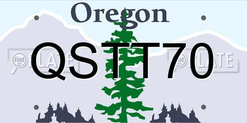 QSTT70 Oregon License Plate