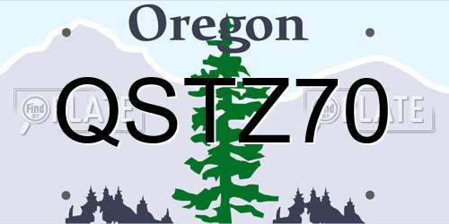 QSTZ70 Oregon License Plate