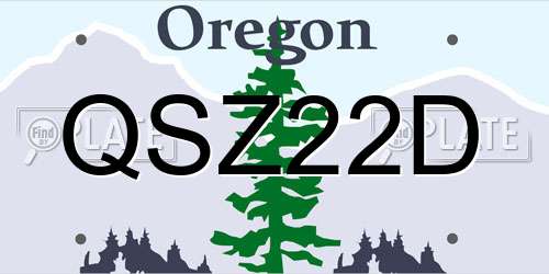 QSZ22D Oregon License Plate