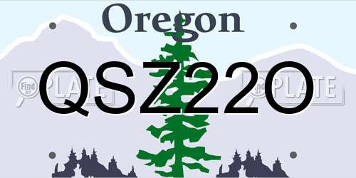 QSZ22O Oregon License Plate