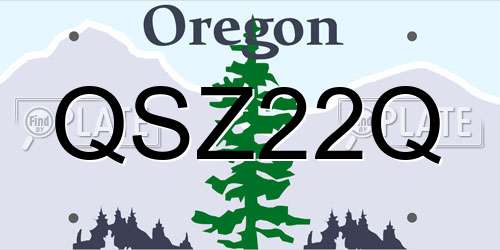 QSZ22Q Oregon License Plate