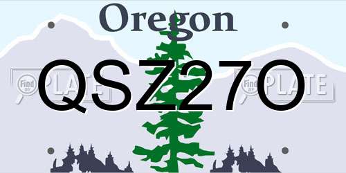 QSZ27O Oregon License Plate