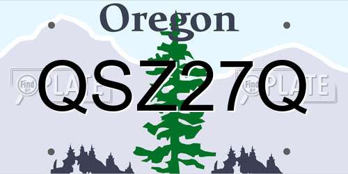 QSZ27Q Oregon License Plate