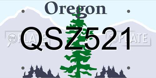 QSZ521 Oregon License Plate