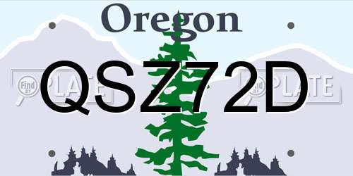 QSZ72D Oregon License Plate