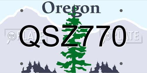 QSZ770 Oregon License Plate