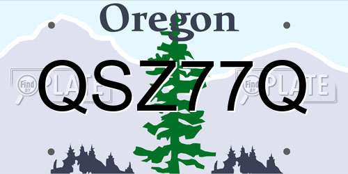 QSZ77Q Oregon License Plate