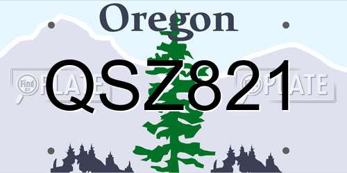 QSZ821 Oregon License Plate