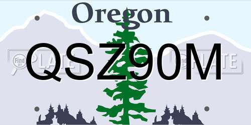 QSZ90M Oregon License Plate