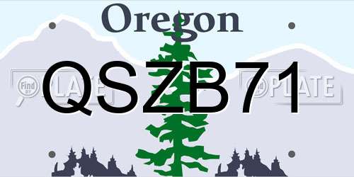 QSZB71 Oregon License Plate