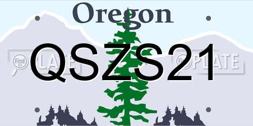 QSZS21 Oregon License Plate