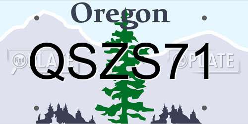 QSZS71 Oregon License Plate