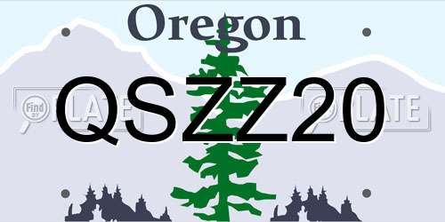 QSZZ20 Oregon License Plate