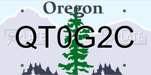 QT0G2C Oregon License Plate