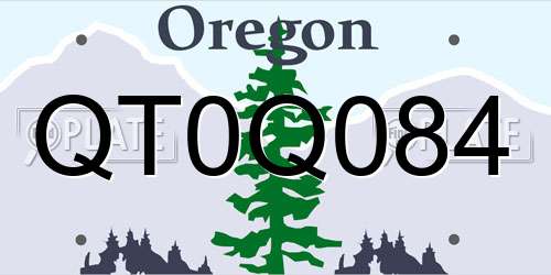 QT0Q084 Oregon License Plate
