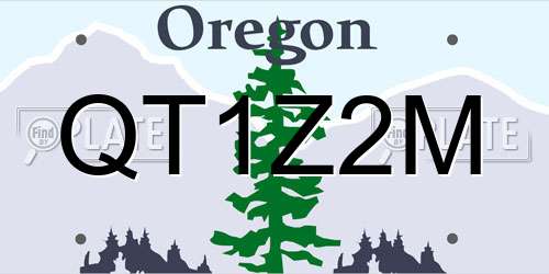 QT1Z2M Oregon License Plate