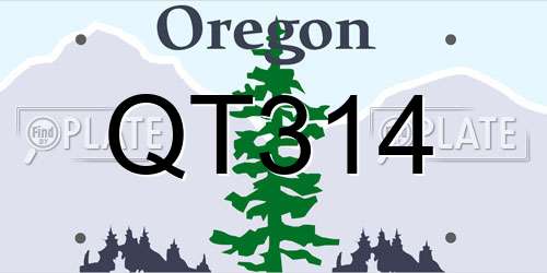 QT314 Oregon License Plate