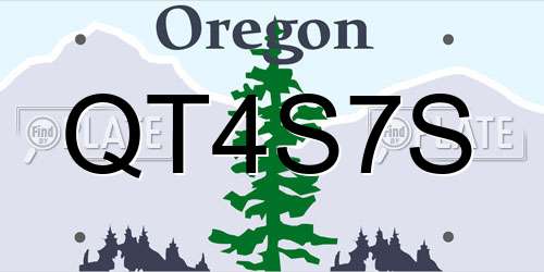 QT4S7S Oregon License Plate