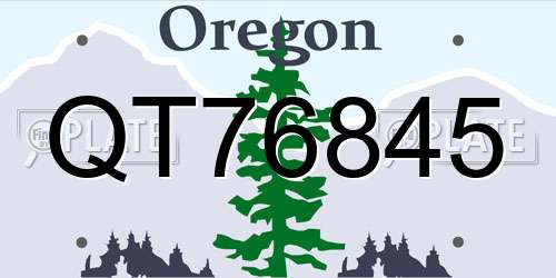 QT76845 Oregon License Plate