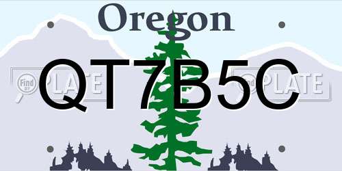 QT7B5C Oregon License Plate