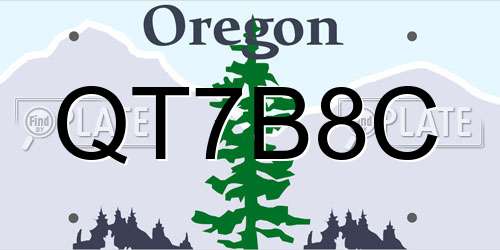 QT7B8C Oregon License Plate