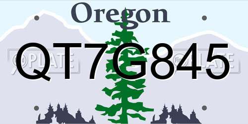 QT7G845 Oregon License Plate