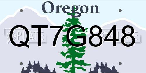 QT7G848 Oregon License Plate
