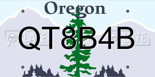 QT8B4B Oregon License Plate