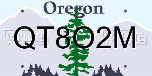QT8O2M Oregon License Plate