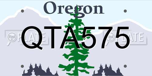 QTA575 Oregon License Plate